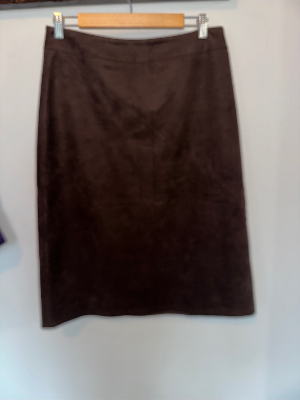 Chico's Chocolate Brown Faux Suede A-line Pencil Skirt